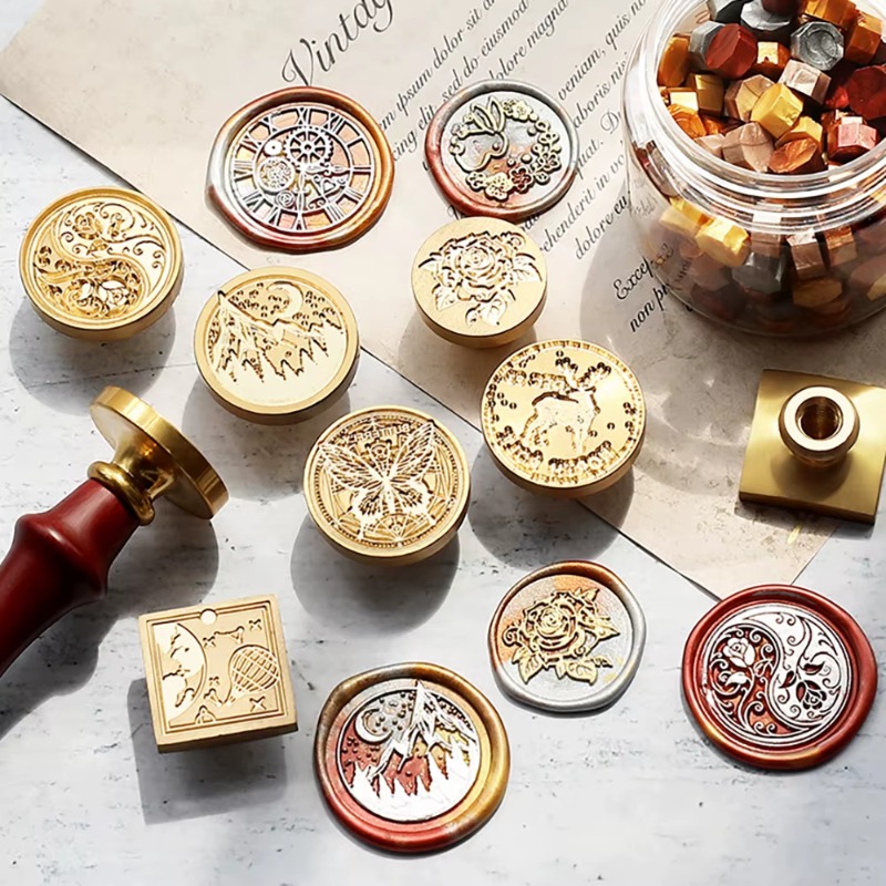 Wax Seal Stamp Set - 9 selos de cera + 1