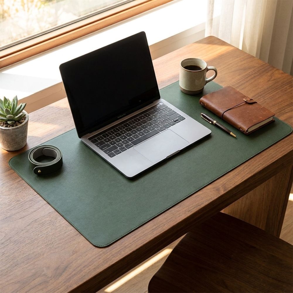 Leather Desk Pad - Tapete de mesa de couro sintético,